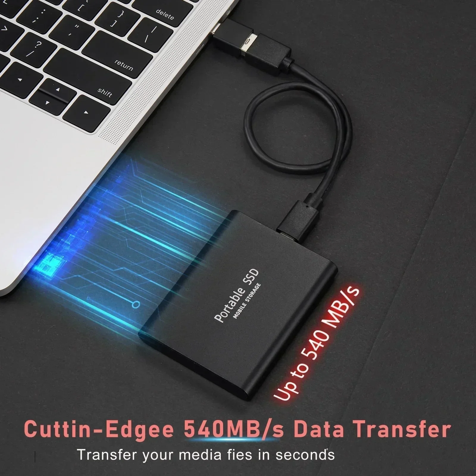 128gb Portable Ssd External Drive USB 3.1 & Usb-C High-Speed - Image 1