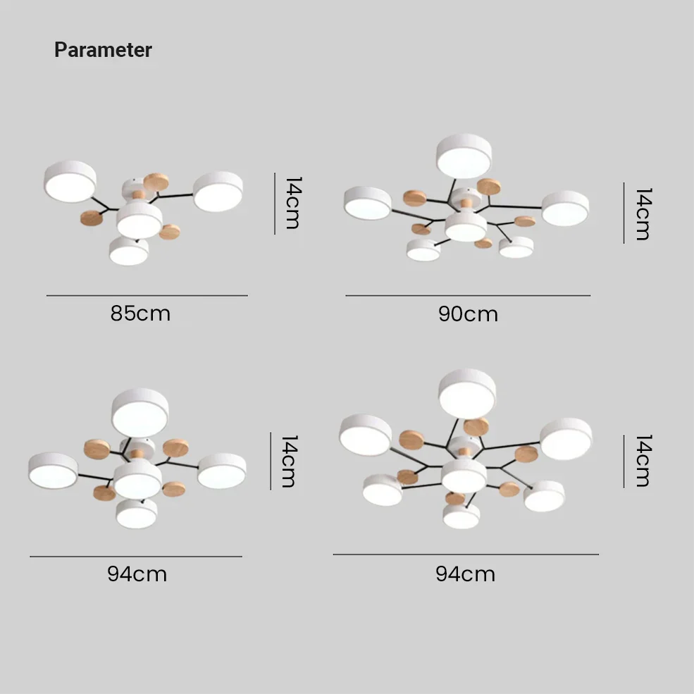 Modern LED Ceiling Wood Accents Living Room Decor - Image 53