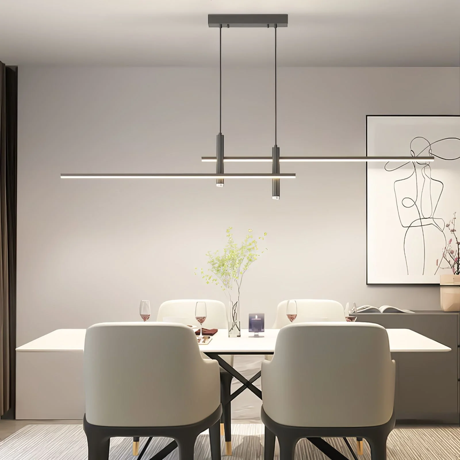 Modern Pendant Light Dining Room Sleek Black and Gold Design - Image 20