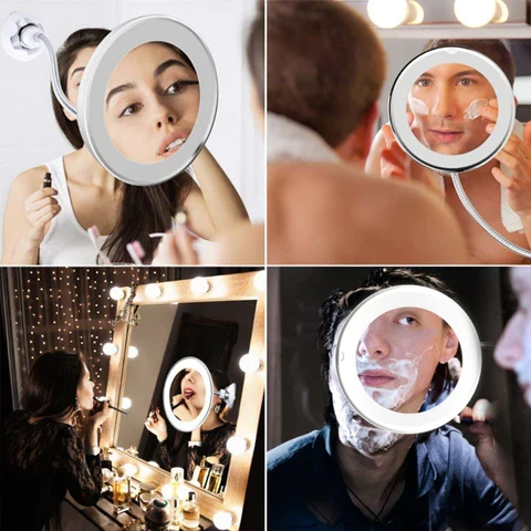 Wall Mirror Adjustable Arm Makeup and Grooming 5-Inch - Image 3